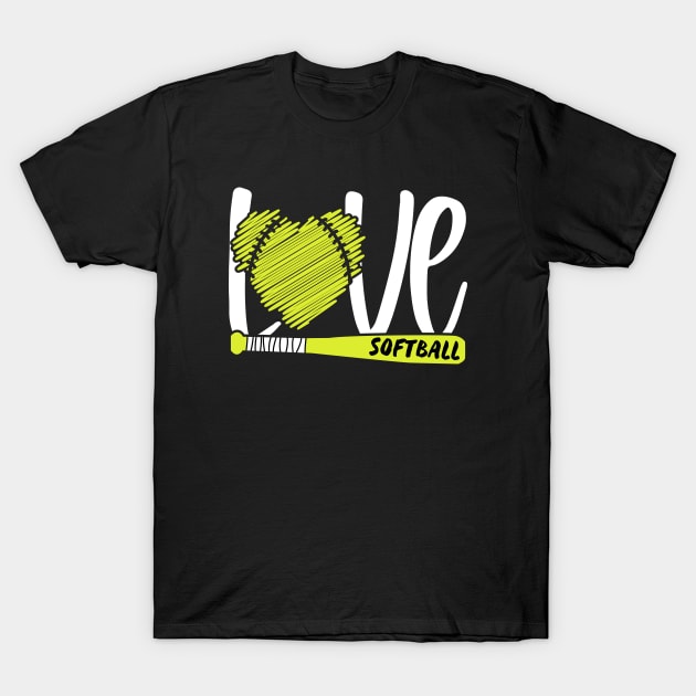 Love Softball T-Shirt by hibahouari1@outlook.com